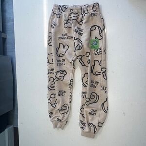 Zara Kids Among Us Tan Graphic Sweatpants size 8